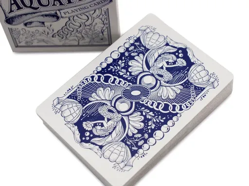 The Aquatica playing cards make up a fine deck, created by magician James Anthony and designed by James Howells. True to its name which was inspired by flowing waters, the Aquatica playing cards are great