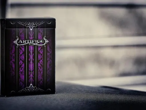 Artifice Purple are some of the most luxurious and classy playing cards you can find. With true metallic silver line-art, and a gorgeous detailed purple design, these cards make a bold statement without being flashy.Printed