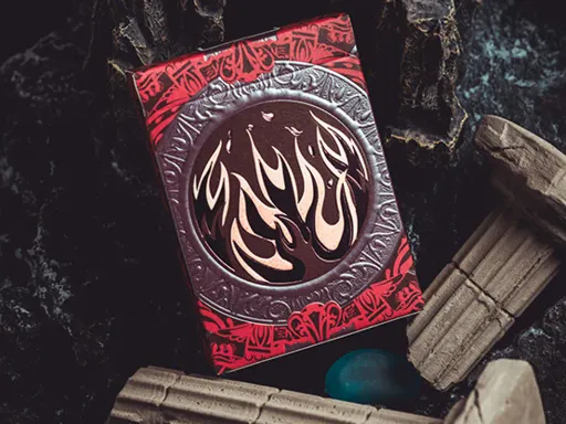 Atlantis Fire Playing Cards draw inspiration from the legendary ancient city of Atlantis and feature a unique twist with color-changing ultraviolet elements. The Atlantis Fire deck includes 12 character cards developed using sun-sensitive, color-changing printing