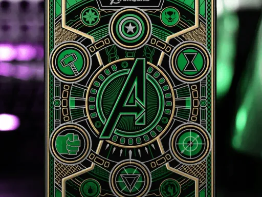 The latest Green Avengers playing cards by Theory11 are now available for sale. The Avengers Green Edition Playing Cards are premium playing cards inspired by Marvel Studios The Infinity Saga.The Avengers Playing Cards feature all