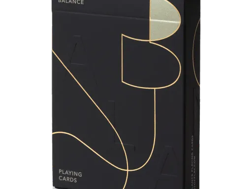 Balance playing cards were first constructed when a standard deck of playing cards were deconstructed. The Balance Black Edition playing cards have a minimal design that explores the interplay of tradition playing cards with style