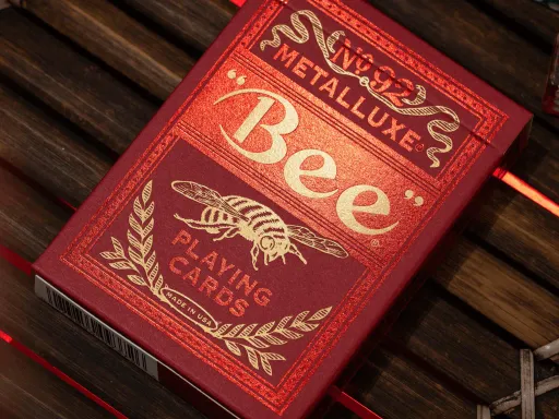 Bee MetalLuxe Red Playing Cards Thumbnail 1