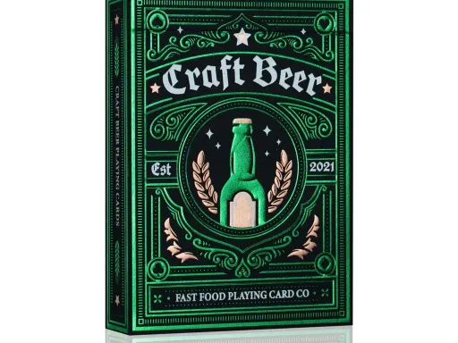 Beer Playing Cards by the Fast Food Playing CardsCompany features a cool design to liven up any gathering of friends and is great for game nights!Limited quantity of 1800 decksFoiled number sealsThree hot foils on