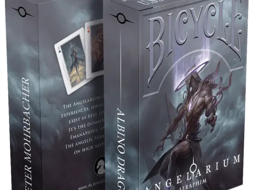 Officially licensed 52 card deck of playing cards based on Peter Mohrbaucher's Angelarium.The Angelarium is a place where experiences, ideas and archetypes exist as real living entities. It's the domain of angels and emanations.The angelic