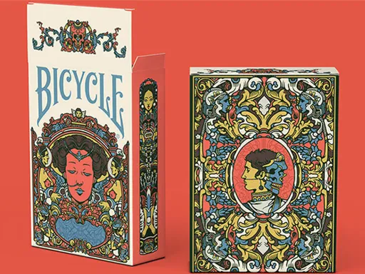 An ultra-modern deck of playing cards inspired by classic sculpture. This represents a unique celebration of the blend between traditional illustrations and years of design innovation. This is the birth of the Bicycle Artist Playing