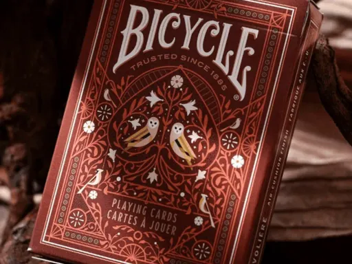 The Bicycle Aviary playing cards are designed by Nickolas Matej,and the latest edition to the Bicycle Playing Cards line up is the Orange Aviary playing card deck.The Orange Aviary Bicycle Playing Cards by USPCC have