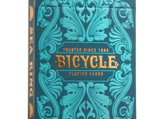 With Bicycle® Sea King Playing Cards, deal a hand with friends to experience the richly detailed blues and teals of the card back and faces! Combined with a foiled and embossed tuck, this deck is