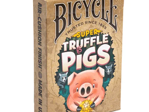 Bicycle Super Truffle Pigs playing cards were printed especially for the Kickstarter launch of the Super Truffle Pigs tabletop game and were only printed for a one-time limited run of 1,500 decks. The deck features