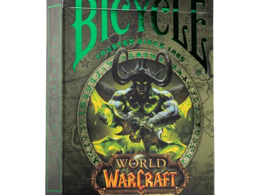 Bicycle Playing Cards joined hands with Blizzard Entertainment to create the World of Warcraft playing cards printed by USPCC.The Bicycle World of Warcraft Playing Cards comes in 3 editions and the Burning Crusade edition features