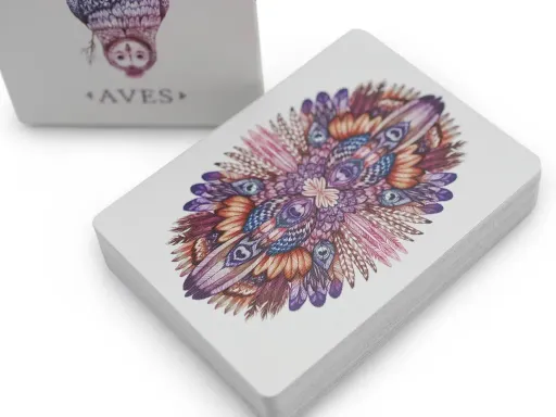 Aves playing cards are printed by USPCC, the same company who prints the Bicycle playing cards that you've played with for years. The name for this deck, "AVES" comes from the proper scientific classification for