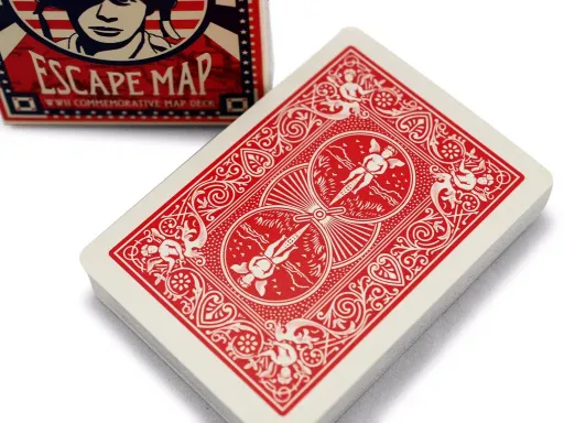 During World War II, USPCC and the British and American intelligence agencies joined forces to create special decks that help allied war prisoners escape from German camps. When moistened, specific cards peeled apart, revealing secret