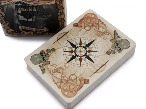 The Seven Seas card deck by Bicycle is every bit magical as it is wonderfully illustrated. Inspired by tales of the sea, these enchanted playing cards tell stories of well-noted pirates and sailors throughout history