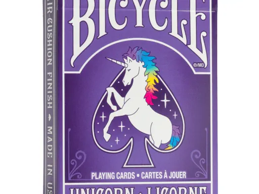 This Bicycle&reg; deck brings you as close to Unicorns as you can get! Featuring a 1930s-inspired vintage design and vibrant, eye-catching colors, this deck is sure to stand out in any collection. It includes a