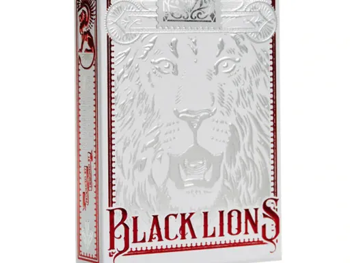 We are proud to introduce the Black Lions Red Edition, printed on the highest-quality stock the United States Playing Card Company offers. Our soft-touch box features a metallic red finish and silver foil stamping on