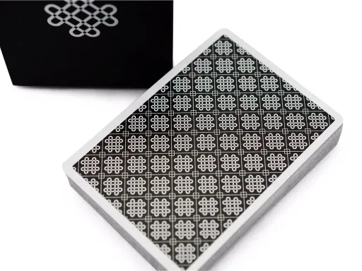 Mint playing cards were developed from the ground up with practitioners of sleight of hand and illusion in mind. The custom design offers a modern, yet familiar look to classic playing card design. The back