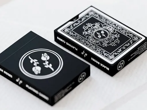 Black Roses playing cards are modern, elegant, and beautiful. The intricate back design is detailed with smooth and clean lines, allowing for a look that is not overwhelming with excessive clutter. Custom court cards by