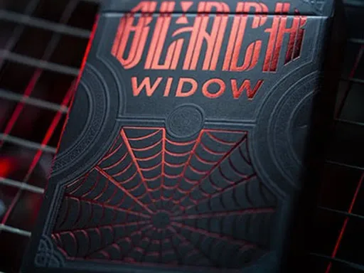 Black Widow Playing Cards is perfect for magicians and cardists who want to capture the attention of their prey. Ensnaring their audiences with its metallic red foil web, and the tell-tale hourglass adorning the card