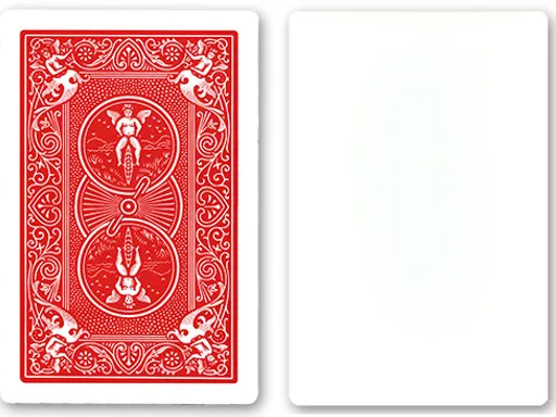 Blank Face Bicycle playing cards. Red Back design. Blank Face Bicycle Deck: high-quality cards with red Bicycle back design, blank faces, perfect for magic tricks, poker size.