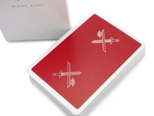 Blood Kings V2 is the last of its series, created by Daniel Madison &amp; Peter McKinnon. These classic playing cards feature minimal designs yet makes a powerful statement with its beautiful warm red backing and