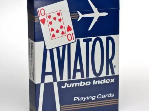 Blue Aviator playing cards Jumbo Size Aviator Playing Cards: retro design, snappy finish, ideal for cardistry, available in jumbo size, red or blue.