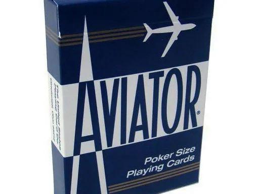 Blue Aviator playing cards Poker Size Thumbnail 1