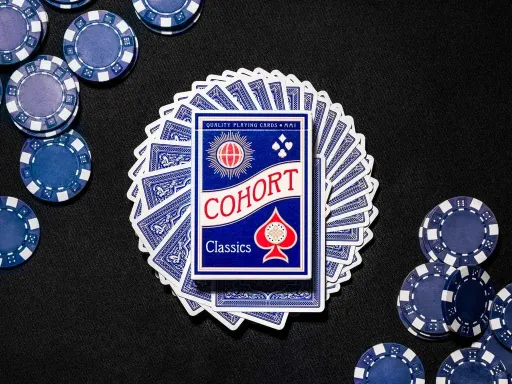 Vintage Casino Playing Cards.Our favorite marked deck is finally available in BLUE.This vintage casino style deck was designed with simplicity in mind. From our classic court cards to the nostalgic back design, Cohorts were engineered