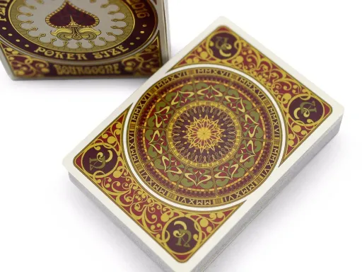 Celebrate the culture and aesthetics of fin-de-siècle France! Bourgogne Playing Cards feature a unique design inspired by the Art Nouveau movement of the late 19th century, which rebelled against academic strictures to emphasize the lush,