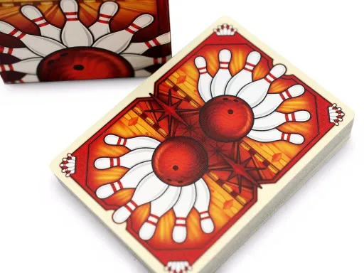 Embodied with a cool retro vibe, the Red and Black Bowl-A-Rama Decks are a unique and exciting pair of fully-custom Playing Cards. Beautifully printed by the Legends Playing Card Co. with their exceptional Classic Finish.