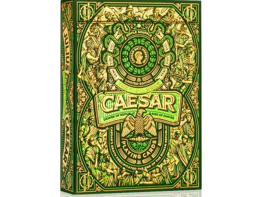 The Caesar Playing Cards will immerse you in the legacy of a visionary leader, as these cards unveil a tapestry of power, ambition, and triumph, inviting you to make your mark on history.Features:Premium Green Matte