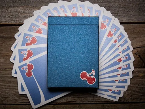 Cherry Casino House Deck Playing Cards - Tahoe Blue Thumbnail 1