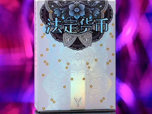 This elegant and stylish Chinese Legal Tender Playing Card deck features holographic foiling on both the cards and tuck case, inspired by the intricate artwork of Chinese currency.With a unique design by Jackson Robin from