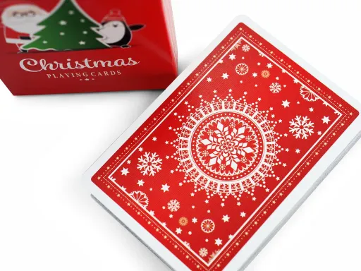 The Christmas deck is expertly designed by Natalia Silva and produced by Penguin Magic, the cards are a 100% custom and unique holiday vision. This deck is full of unique, whimsical images on EVERY face.