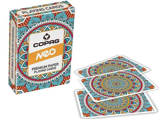 Printed on Cartamundi's TRUE LINEN B9 FINISH, COPAG Neo Series creates optimal handling and ease of use. Mandala will enhance any magic or cardistry performance with it's amazing handling and bright colorful design. The TRUE