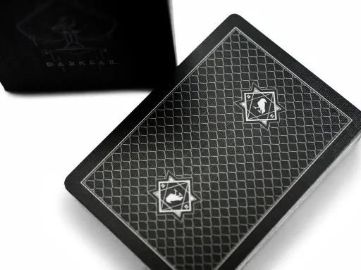 Darkfall playing cards are wonderfully dark and magical, making this deck unique in every way. Printed on black cardstock with white contrasting ink, this deck is like nothing seen before. Even more impressive is the