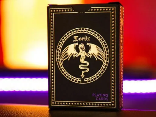 LIMITED EDITION COLLECTORS GET YOURS NOW!!!Dark Lordz Royale by De'vo is a breathtaking MUST HAVE DECK OF THE YEAR!This is a gorgeous purple version of the Original Dark Lordz Deck that was one of De'vo's