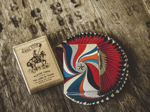 Pure Imagination Projects will take you back to the times of the wild wild west with this twist on the classic Texan deck. The gorgeous rainbow pinwheel design will make for amazing Cardistry and Magic