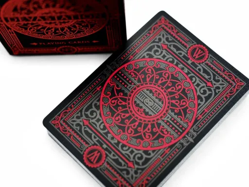 The Devastation playing cards are a beautiful deck with a theme that serves as a lesson in history. The royal cards are made up of the men who invented weapons of mass destruction, as well