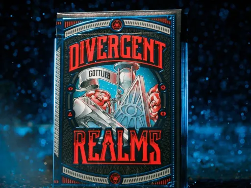 Divergent Realms Playing Cards are part of a six deck series that were launched and sold exclusively on Kickstarter!Inspired by pseudoscience, fringe theories, discovery models and the supernatural this fully custom unique deck of cards