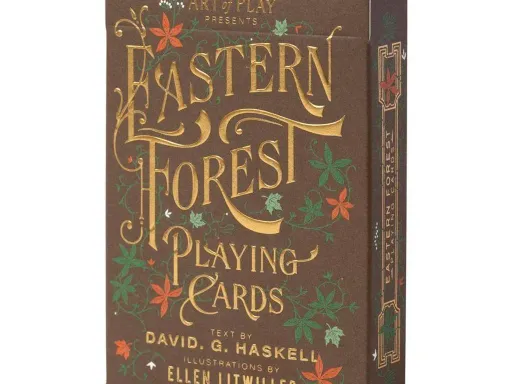 The Eastern Forest playing cards are like a miniature ecosystem contained within 52 cards. As you shuffle through the deck by Art of Play, you can engage your senses and feel a connection with the