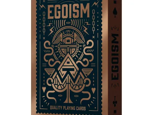 Egoism is the "official deck" of Thirdway IndustriesThe courts resemble the classic french playing cards with a TWI twist.The cards feature a very shiny copper metallic ink which makes these playing cards perfect for playing