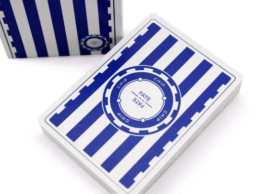 Perfect for magicians and cardistry enthusiasts, the Fate Chip cards are crafted to honor traditional card designs while captivating audiences with their stylish new elements. Fifty-one of the deck's card faces feature time-honored standards, presented