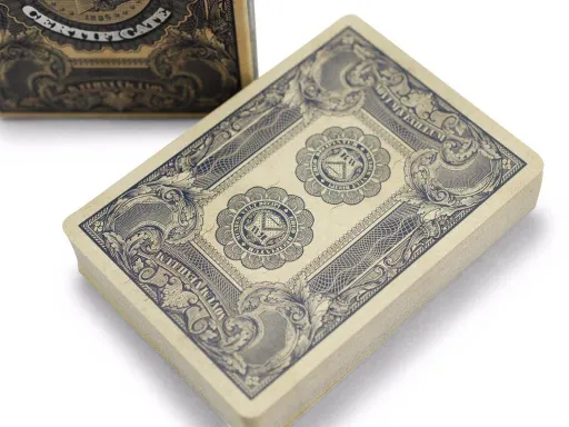 The third release of Federal 52 series, the Silver Certificate deck features an appealing blue color theme and an intricate design inspired by US Silver Certificate Banknotes. While still displaying hand-drawn renditions of key figures