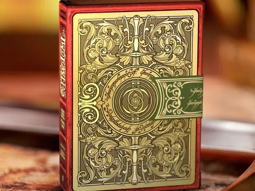 The Foil and Gilded Edition of the Lord of the Rings Two Towers Playing Cards by Kings Wild Project are the most luxurious variant in the series.The gilded and foiled edition features gold gilding on