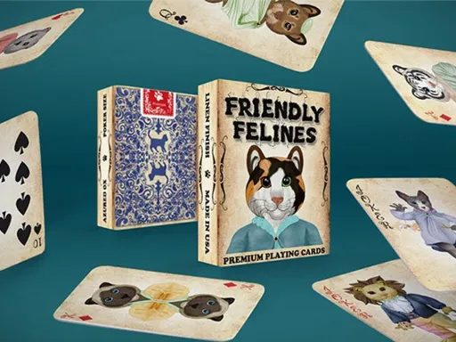 Presenting the Friendly Feline playing cards, a delightful showcase of cats from around the world! Each suit of court cards represents a different region's cats, making this deck a charming and unique addition to any