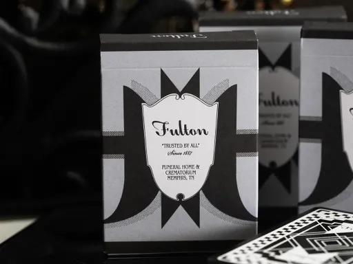 Fultons Funeral Playing Cards are limited to 700 decks only and are designed by designed by Brad Fulton. The Funeral Playing Cards features a timeless design to last for eternity and are inspired by vintage