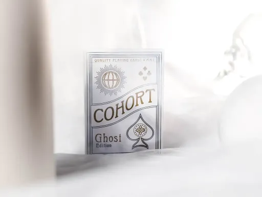 The latest in the Ellusionist Cohort deck series, these are the Cohort Ghosts. Crafty mystery deck buyers are already selling these decks for $21 on eBay, so they're in high demand. Printed on luxury pressed