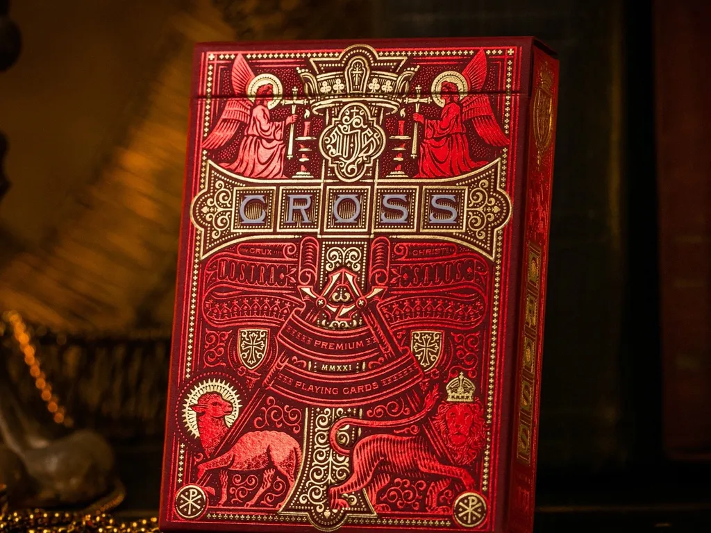 Gilded Cross Playing Cards - Red Maroon Martyrs 1 of 150 1