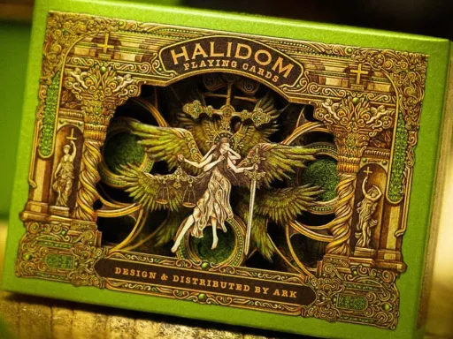 Halidom Green Leather Playing Cards Thumbnail 1