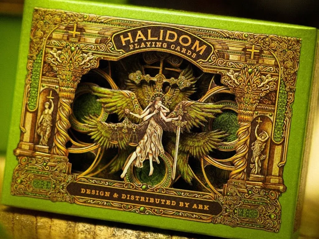 Halidom Green Leather Playing Cards 1