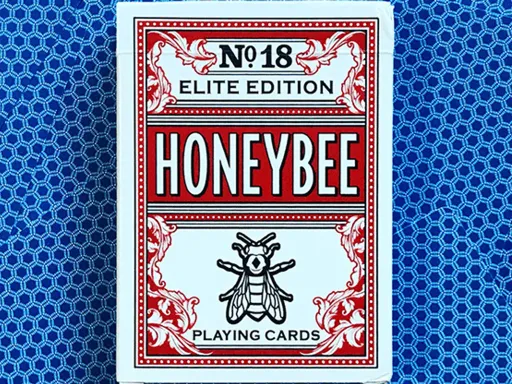 A beautiful Honeybee playing card, designed by Randy Butterfield and printed by USPCC in the United States, the Elite Edition is offered in two colors - Red and Blue.The tuck case is all done in